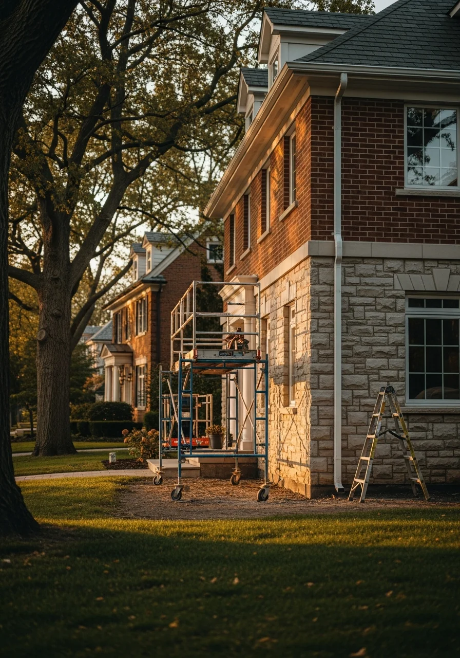 Service professional conducting detailed work on a premium Barrington property.