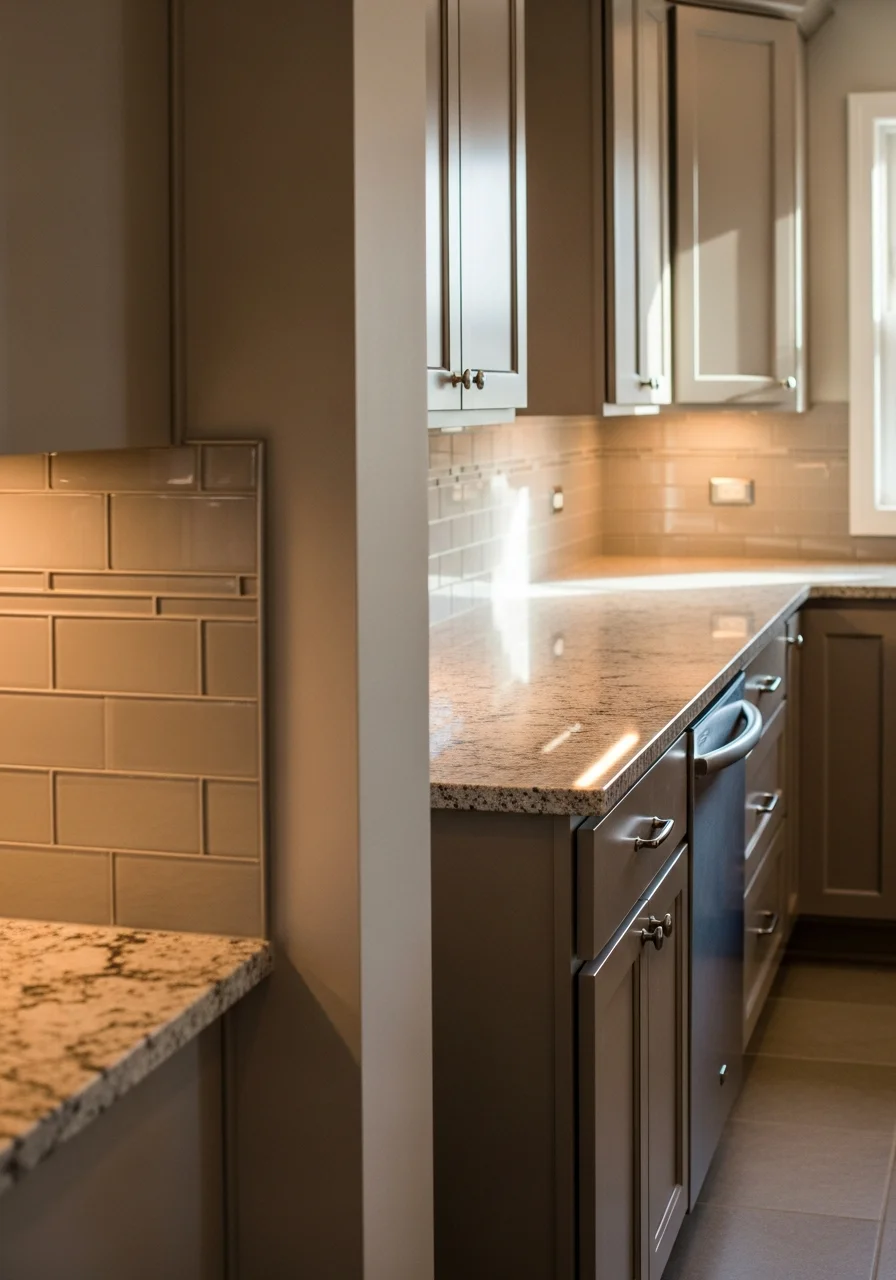 Modern kitchen remodel in Hoffman Estates home with custom cabinetry and granite countertops