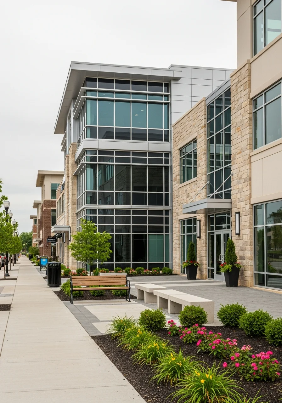 Modern commercial building in South Barrington near The Arboretum shopping center